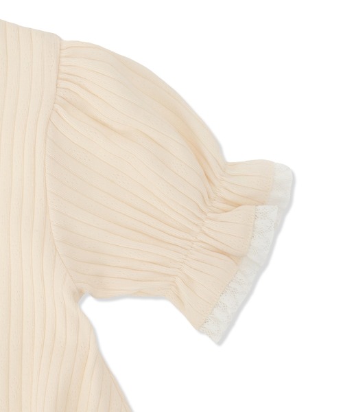 Rosemadame（ローズマダム）の「リブ× レース ベビー退院着セット（ベビーギフト・キッズ・サックスブルー/アイボリー/オフホワイト・FREE）」の15枚目の写真