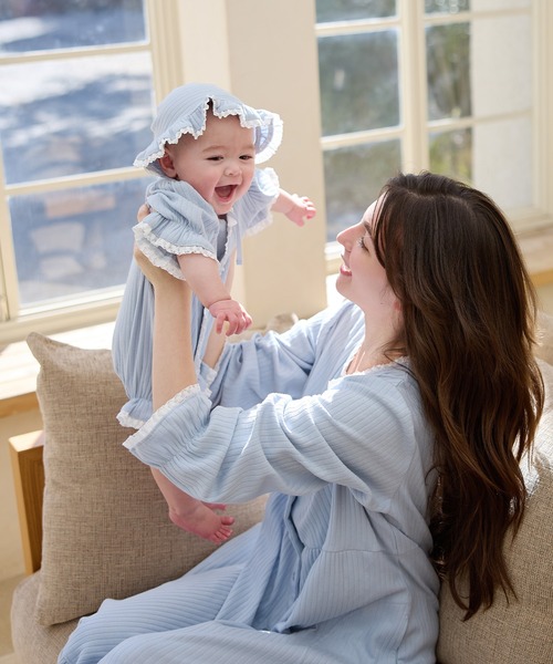 Rosemadame（ローズマダム）の「リブ× レース ベビー退院着セット（ベビーギフト・キッズ・サックスブルー/アイボリー/オフホワイト・FREE）」の20枚目の写真