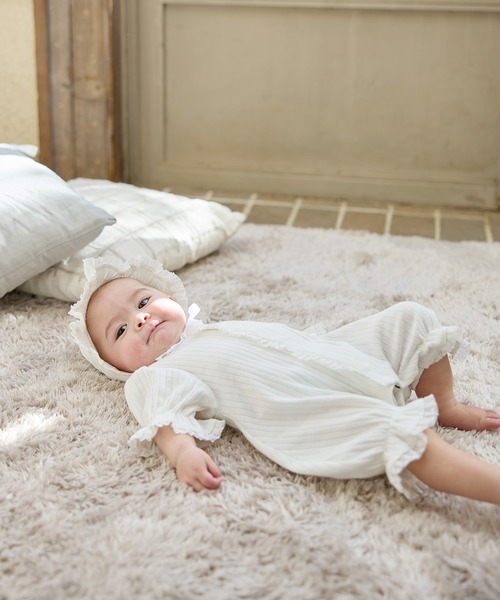 Rosemadame（ローズマダム）の「リブ× レース ベビー退院着セット（ベビーギフト・キッズ・サックスブルー/アイボリー/オフホワイト・FREE）」の11枚目の写真