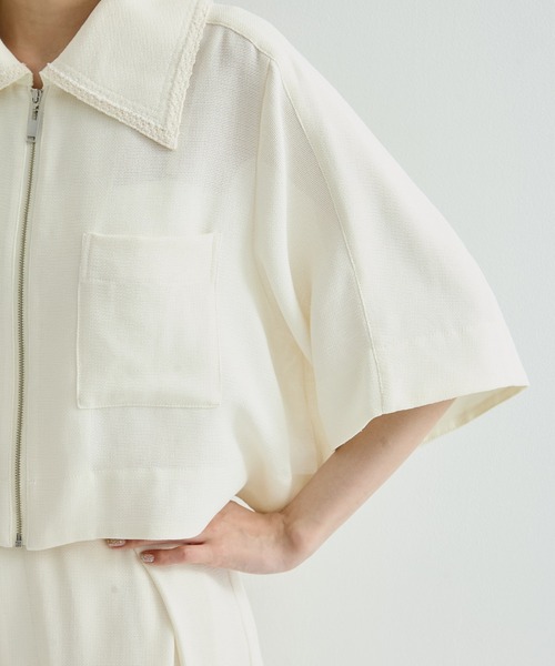 STUDIOUS（ステュディオス）の「【STUDIOUS/ステュディオス】Half Sleeve Mesh Shirt/ハーフスリーブメッシュシャツ（シャツ/ブラウス・レディース・アイボリー/ブラック・FREE）」の20枚目の写真