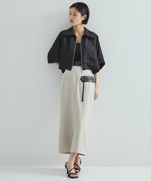 STUDIOUS（ステュディオス）の「【STUDIOUS/ステュディオス】Half Sleeve Mesh Shirt/ハーフスリーブメッシュシャツ（シャツ/ブラウス・レディース・アイボリー/ブラック・FREE）」の18枚目の写真