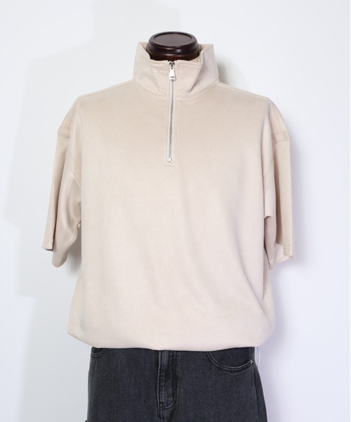 ATELANE(アテレーン)の「ATELANE/ライトスエードポンチ ハーフZIP(Tシャツ/カットソー・メンズ・ブラック/グレー/アイボリー・LARGE/MEDIUM/X-LARGE)」の11枚目の写真