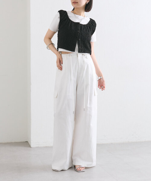 mystic(ミスティック)の「ドロストカーゴパンツ(カーゴパンツ・レディース・ブラック/オフホワイト/ベージュ・0/1/2)」の17枚目の写真