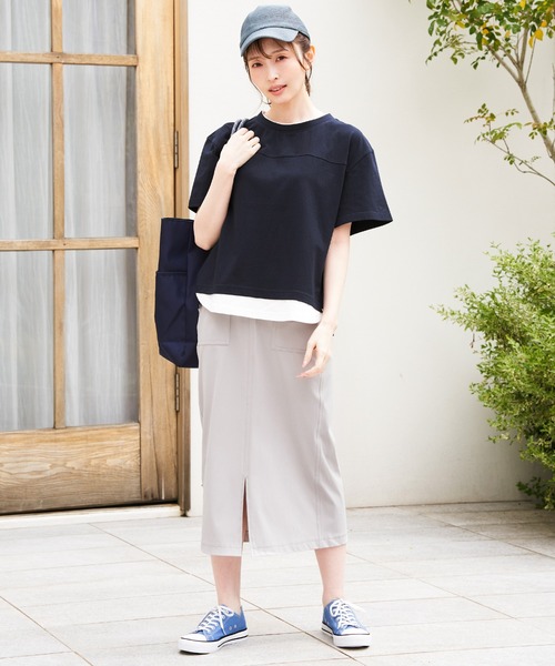 ikka（イッカ）の「GOKU楽冷感タイトスカート（スカート・レディース・ブラック/ネイビー/ダークベージュ・M/L/S）」の13枚目の写真