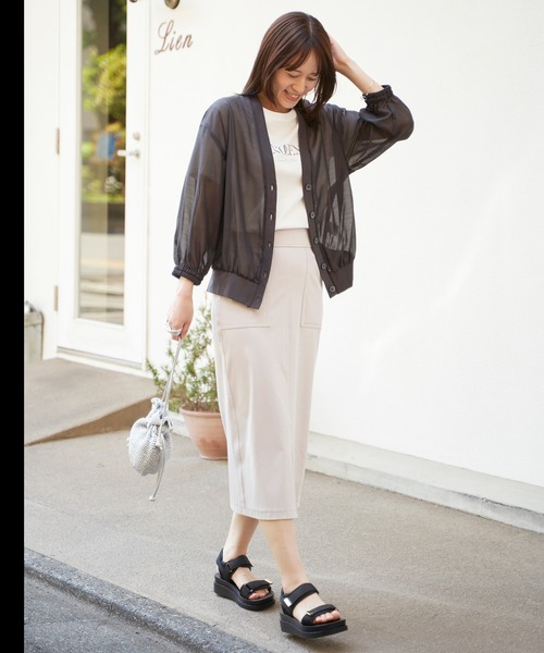 ikka（イッカ）の「GOKU楽冷感タイトスカート（スカート・レディース・ブラック/ネイビー/ダークベージュ・M/L/S）」の9枚目の写真
