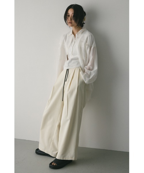 STYLEMIXER（スタイルミキサー）の「ルーズポケットシアーシャツ　春服/夏服（シャツ/ブラウス・レディース・アイボリー/ブラウン/ブルー/オレンジ・FREE）」の5枚目の写真