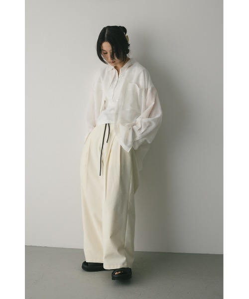 STYLEMIXER（スタイルミキサー）の「ルーズポケットシアーシャツ　春服/夏服（シャツ/ブラウス・レディース・アイボリー/ブラウン/ブルー/オレンジ・FREE）」の7枚目の写真