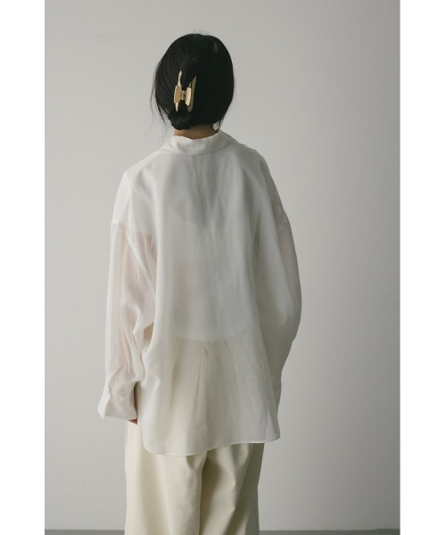 STYLEMIXER（スタイルミキサー）の「ルーズポケットシアーシャツ　春服/夏服（シャツ/ブラウス・レディース・アイボリー/ブラウン/ブルー/オレンジ・FREE）」の10枚目の写真