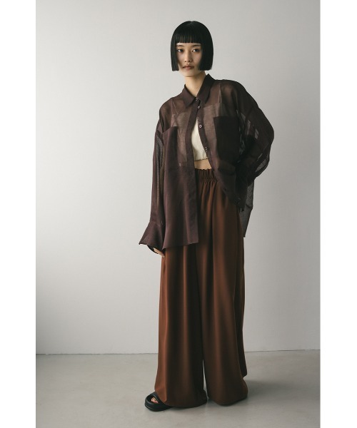 STYLEMIXER（スタイルミキサー）の「ルーズポケットシアーシャツ　春服/夏服（シャツ/ブラウス・レディース・アイボリー/ブラウン/ブルー/オレンジ・FREE）」の17枚目の写真