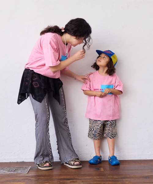 BOKU HA TANOSII（ボク　ハ　タノシイ）の「【BOKU HA TANOSII】別注ピグメントTee/おとな（Tシャツ/カットソー・レディース・ブラック/ホワイト/ピンク・170cm）」の16枚目の写真