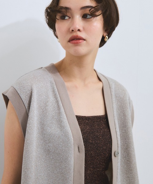 VICKY（ビッキー）の「ラメ裏毛マエアキベスト≪手洗い可能≫（ベスト・レディース・ライトグレー/ベージュ/オフホワイト・M）」の13枚目の写真