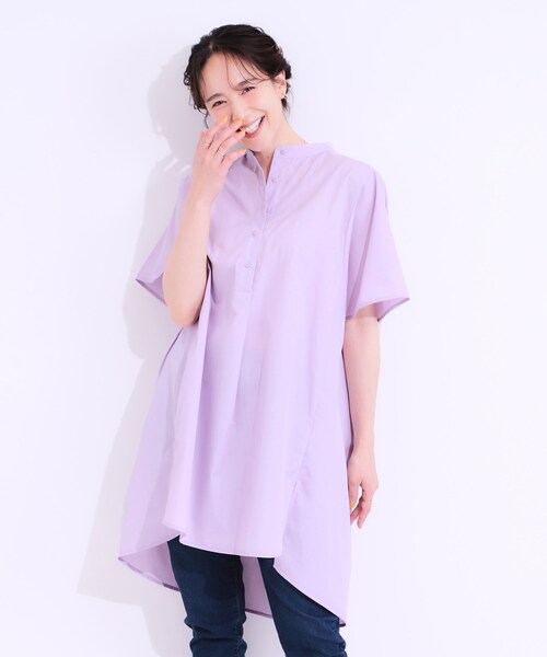 アルベロベロ 変形ワンピース チュニック ビジュー グリーン アルベロベロ 変形ワンピース チュニック ビジュー グリーン