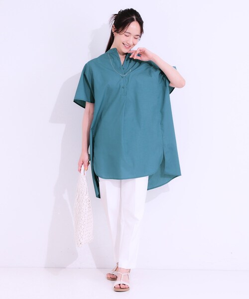 SHOO・LA・RUE（シューラルー）の「【洗える】体型きれい見え チュニックワンピース（チュニック・レディース・ブルーグリーン/ネイビー/ライトパープル/ライトベージュ・00）」の11枚目の写真