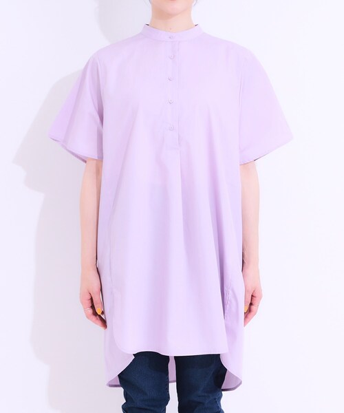 SHOO・LA・RUE（シューラルー）の「【洗える】体型きれい見え チュニックワンピース（チュニック・レディース・ブルーグリーン/ネイビー/ライトパープル/ライトベージュ・00）」の13枚目の写真