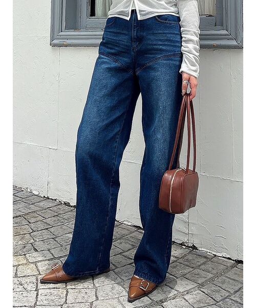 dazzlin（ダズリン）の「リボンネームデニムパンツ（デニムパンツ・レディース・ブルー/インディゴブルー・SMALL/MEDIUM）」の2枚目の写真