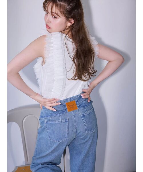 dazzlin（ダズリン）の「リボンネームデニムパンツ（デニムパンツ・レディース・ブルー/インディゴブルー・SMALL/MEDIUM）」の5枚目の写真