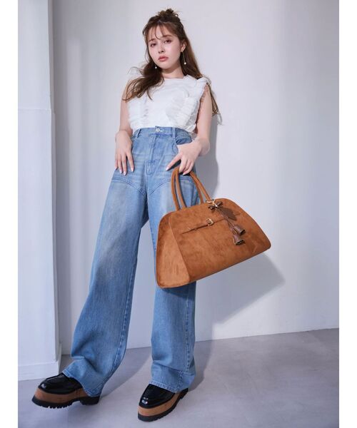 dazzlin（ダズリン）の「リボンネームデニムパンツ（デニムパンツ・レディース・ブルー/インディゴブルー・SMALL/MEDIUM）」の6枚目の写真