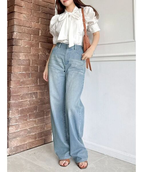 dazzlin（ダズリン）の「リボンネームデニムパンツ（デニムパンツ・レディース・ブルー/インディゴブルー・SMALL/MEDIUM）」の13枚目の写真