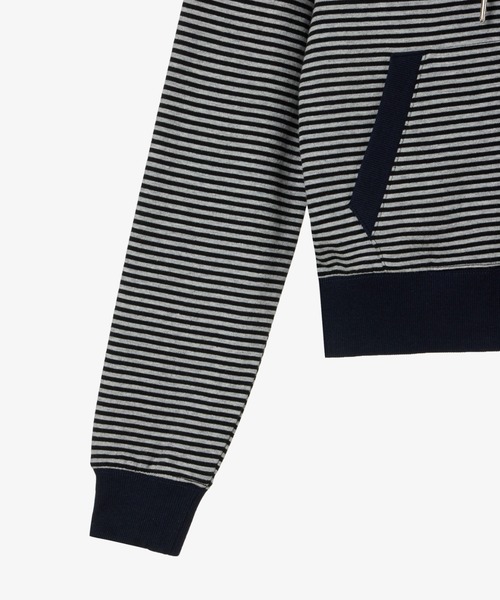 STRIPE SMALL LETTER HOOD ZIP UP（パーカー）｜aeae