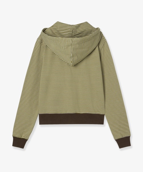 【aeae】★ストライプSMALL LETTERフードジップアップ★ STRIPE SMALL LETTER HOOD ZIP UP（パーカー）｜aeae