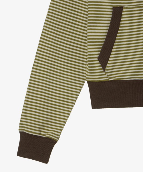 STRIPE SMALL LETTER HOOD ZIP UP（パーカー）｜aeae