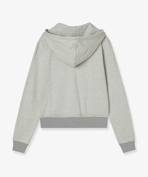【aeae】★ストライプSMALL LETTERフードジップアップ★ STRIPE SMALL LETTER HOOD ZIP UP（パーカー）｜aeae