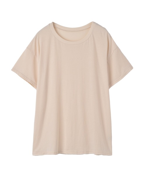 AKTE（アクテ）の「リラックスクルーネックTシャツ（Tシャツ/カットソー・レディース・ブラック/ライトベージュ/ベビーピンク/ホワイト・FREE）」の8枚目の写真