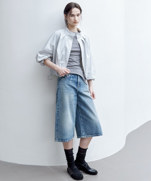 tシャツ 「tageechita」ステッチ入り アシンメトリーヘム シアーニットTシャツ レディース メンズ tageechita tシャツ 「tageechita」ステッチ入り アシンメトリー