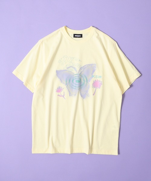 NERDY（ノルディ）の「ドリームライク バタフライ 半袖 Tシャツ（Tシャツ/カットソー・メンズ・ホワイト/イエロー/ブラック・M/S/L）」の13枚目の写真