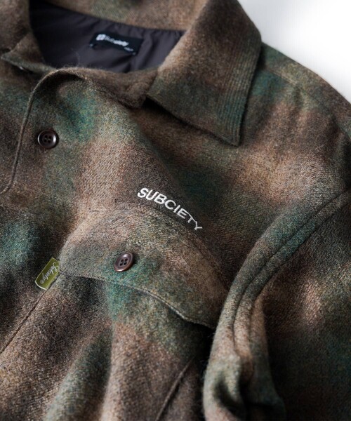 Subciety(サブサエティ)の「Wool ombre check shirt(シャツ/ブラウス・メンズ・マスタード/ブラウン/ブルー・X-LARGE/LARGE/MEDIUM/SMALL)」の17枚目の写真