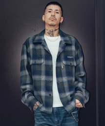 Wool ombre check shirt