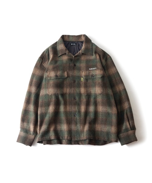 Wool ombre check shirt（シャツ/ブラウス）｜Subciety（サブサエティ