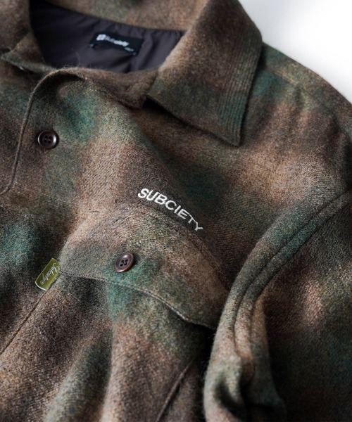 Subciety(サブサエティ)の「Wool ombre check shirt(シャツ/ブラウス・メンズ・マスタード/ブラウン/ブルー・X-LARGE/LARGE/MEDIUM/SMALL)」の8枚目の写真