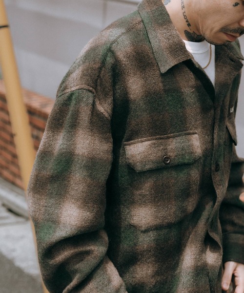 Subciety(サブサエティ)の「Wool ombre check shirt(シャツ/ブラウス・メンズ・マスタード/ブラウン/ブルー・X-LARGE/LARGE/MEDIUM/SMALL)」の12枚目の写真