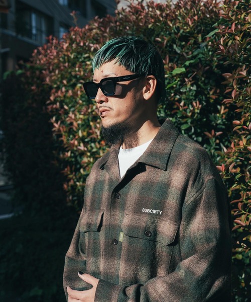 Wool ombre check shirt（シャツ/ブラウス）｜Subciety（サブサエティ