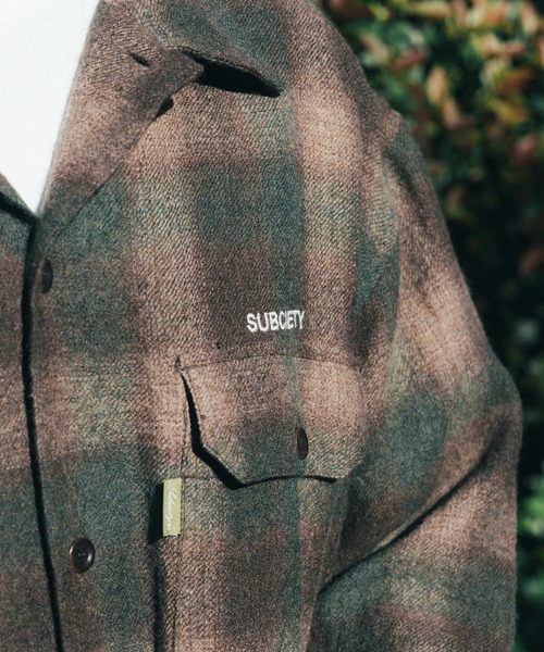 Subciety(サブサエティ)の「Wool ombre check shirt(シャツ/ブラウス・メンズ・マスタード/ブラウン/ブルー・X-LARGE/LARGE/MEDIUM/SMALL)」の19枚目の写真
