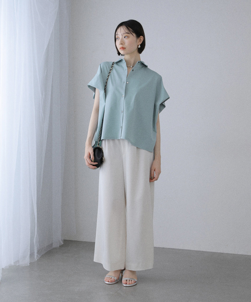 La TOTALITE（ラトータリテ）の「【洗える】ストレッチシャツ（シャツ/ブラウス・レディース・ブラック/ホワイト/ベージュ/サックスブルー・FREE）」の22枚目の写真