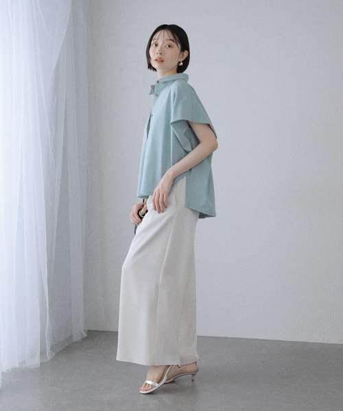 La TOTALITE（ラトータリテ）の「【洗える】ストレッチシャツ（シャツ/ブラウス・レディース・ブラック/ホワイト/ベージュ/サックスブルー・FREE）」の21枚目の写真