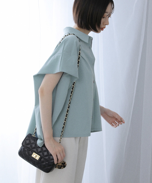 La TOTALITE（ラトータリテ）の「【洗える】ストレッチシャツ（シャツ/ブラウス・レディース・ブラック/ホワイト/ベージュ/サックスブルー・FREE）」の18枚目の写真