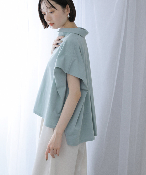 La TOTALITE（ラトータリテ）の「【洗える】ストレッチシャツ（シャツ/ブラウス・レディース・ブラック/ホワイト/ベージュ/サックスブルー・FREE）」の17枚目の写真