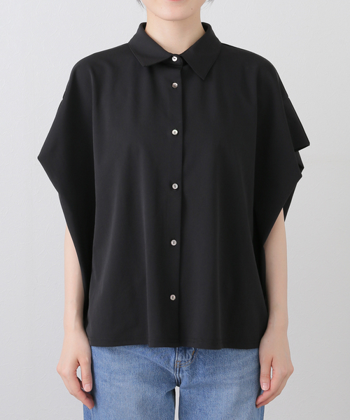 La TOTALITE（ラトータリテ）の「【洗える】ストレッチシャツ（シャツ/ブラウス・レディース・ブラック/ホワイト/ベージュ/サックスブルー・FREE）」の15枚目の写真