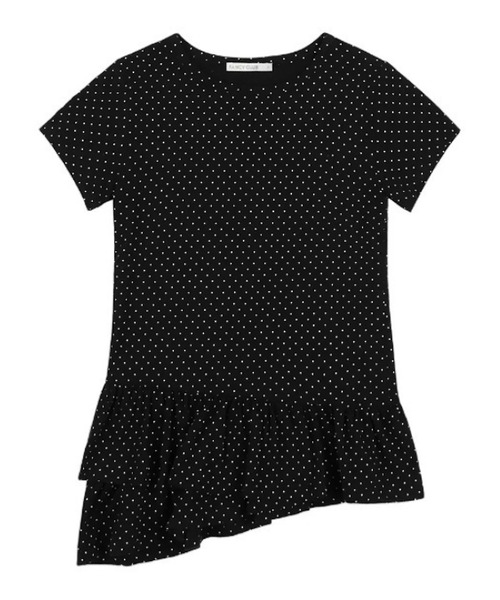 [FANCY CLUB] Tシャツ 半袖 FRILL RAYERED DOT TEE (2color) FANCY CLUB/ファンシークラブ Frill Layered Dot Tee レイヤード