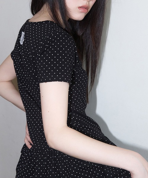 FANCY CLUB/ファンシークラブ Frill Layered Dot Tee レイヤード