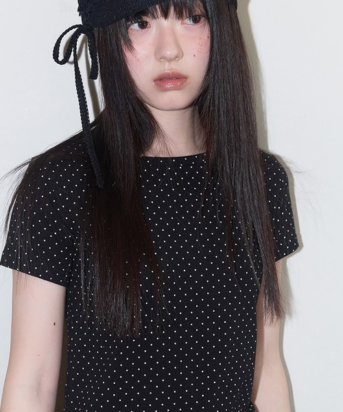 【FANCY CLUB】フリル レイヤード ドット Tシャツ★大人気★ FANCY CLUB/ファンシークラブ Frill Layered Dot Tee レイヤード