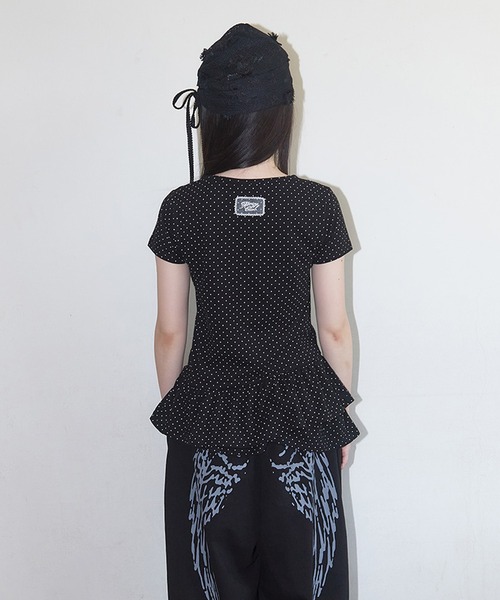 FANCY CLUB/ファンシークラブ Frill Layered Dot Tee レイヤード
