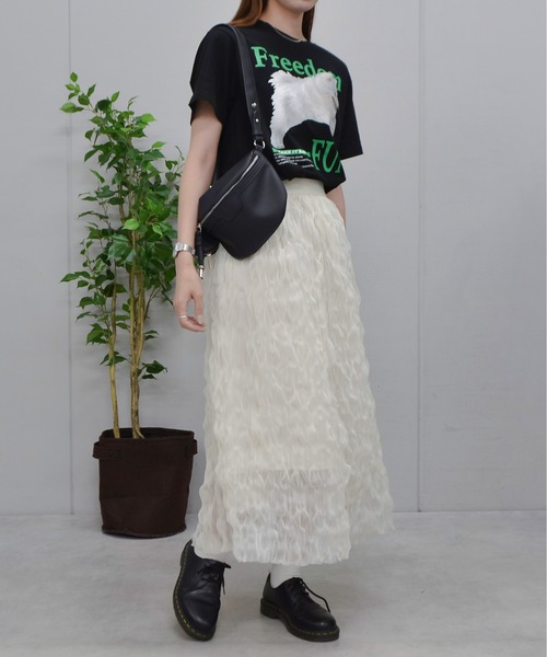 spiritoso（スピリトーゾ）の「【spiritoso】FREEDOM FUN シートプリントTシャツ（Tシャツ/カットソー・レディース・ブラック/オートミール/ホワイト・LARGE）」の13枚目の写真
