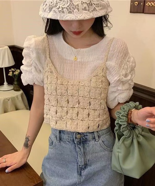 パシャパシャ⭐︎ アンティーク刺繍 レース キャミソール パシャパシャ様専用⭐︎ アンティーク刺繍 レース キャミソール