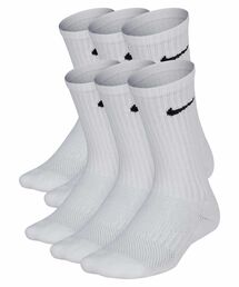 NIKE | ナイキ エブリデイ キッズ クッションド クルー ソックス (6足) / Nike Everyday Kids' Cushioned Crew Socks (6 Pairs) SX6910-100 White(ソックス/靴下)