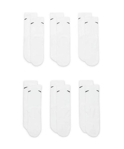 NIKE（ナイキ）の「ナイキ エブリデイ キッズ クッションド クルー ソックス (6足) / Nike Everyday Kids' Cushioned Crew Socks (6 Pairs) SX6910-100 White（ソックス/靴下・キッズ・ホワイト・21-23/23-25）」の3枚目の写真
