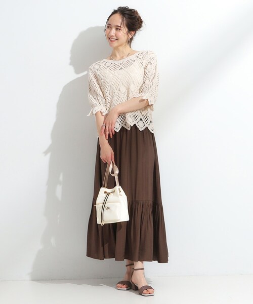 Lee(リー)の「【Lee別注/撥水】巾着ショルダーバッグ(ショルダーバッグ・レディース・ブラウン系8/ピンク系その他/ブラック/ベージュ/グリーン系その他5/アイボリー系7/チャコールグレー・00)」の17枚目の写真